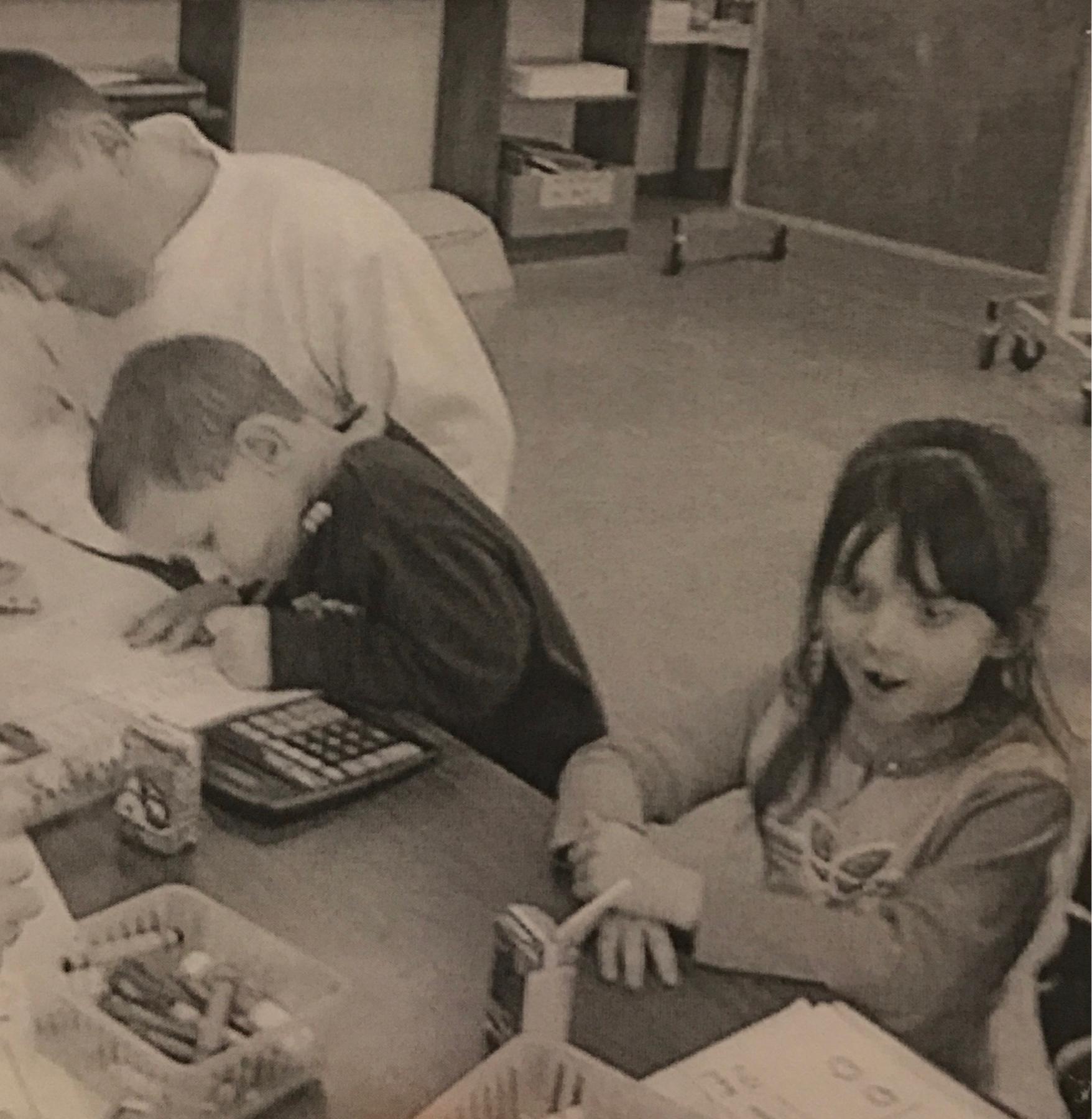 Connor and Kayla in Kindergarten