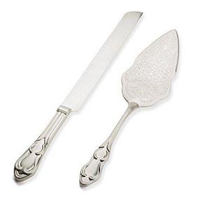 Vintage Silver Wedding Cake Knife and Server Set