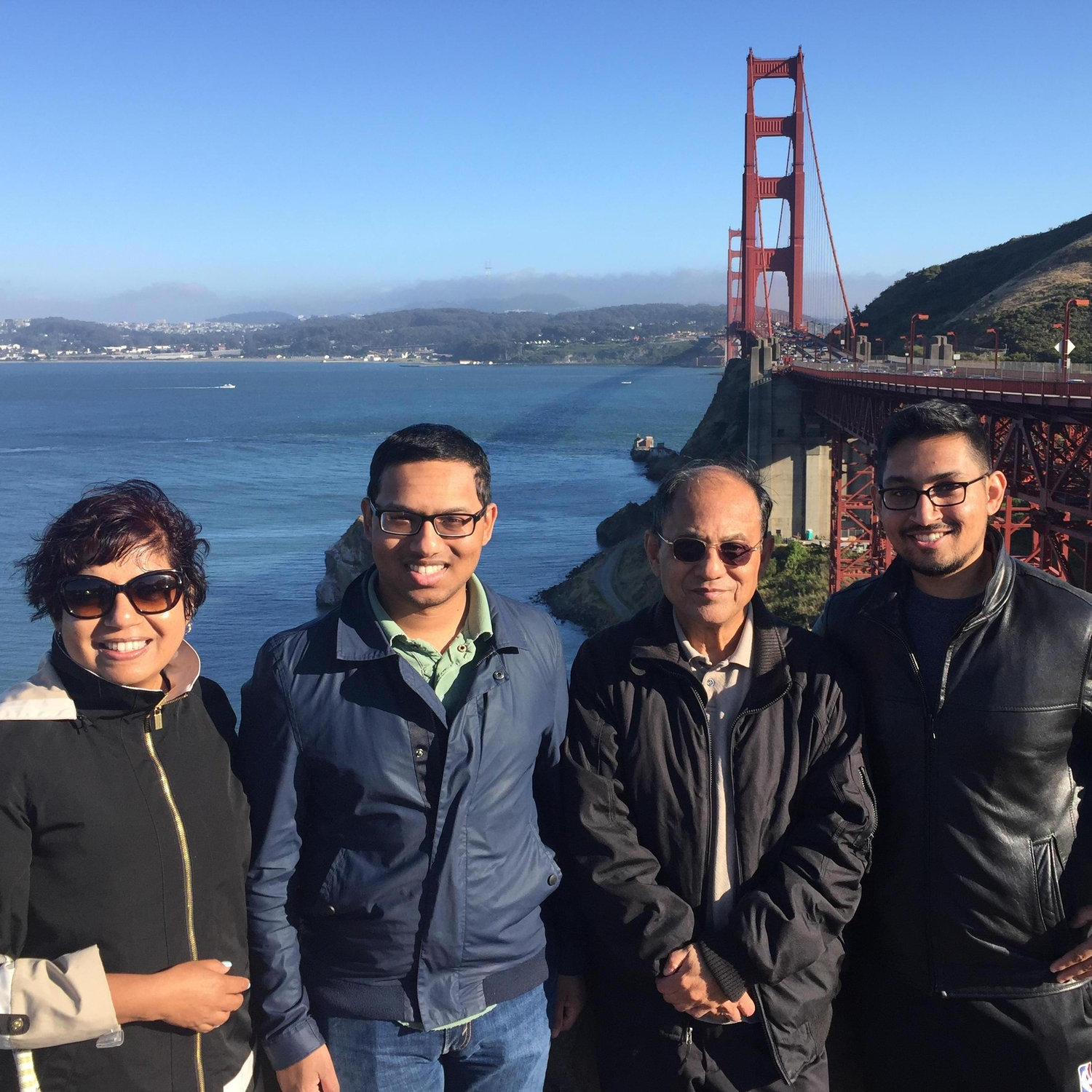 The Sarkar family at the Golden Gate Bridge!