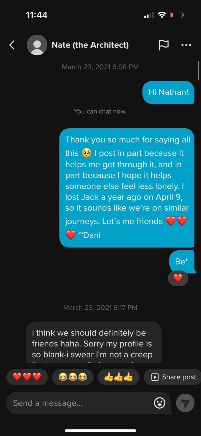Dani's first response had a damn typo.