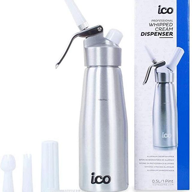 Professional Whipped Cream Dispenser for Delicious Homemade Whipped Creams, Sauces, Desserts, and Infused Liquors - uses 8g N2O cartridges (500ml, 1 Pint)