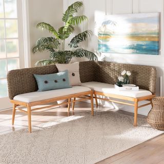 Denver Modern Bohemian 2-Piece Dining Nook Banquette Set