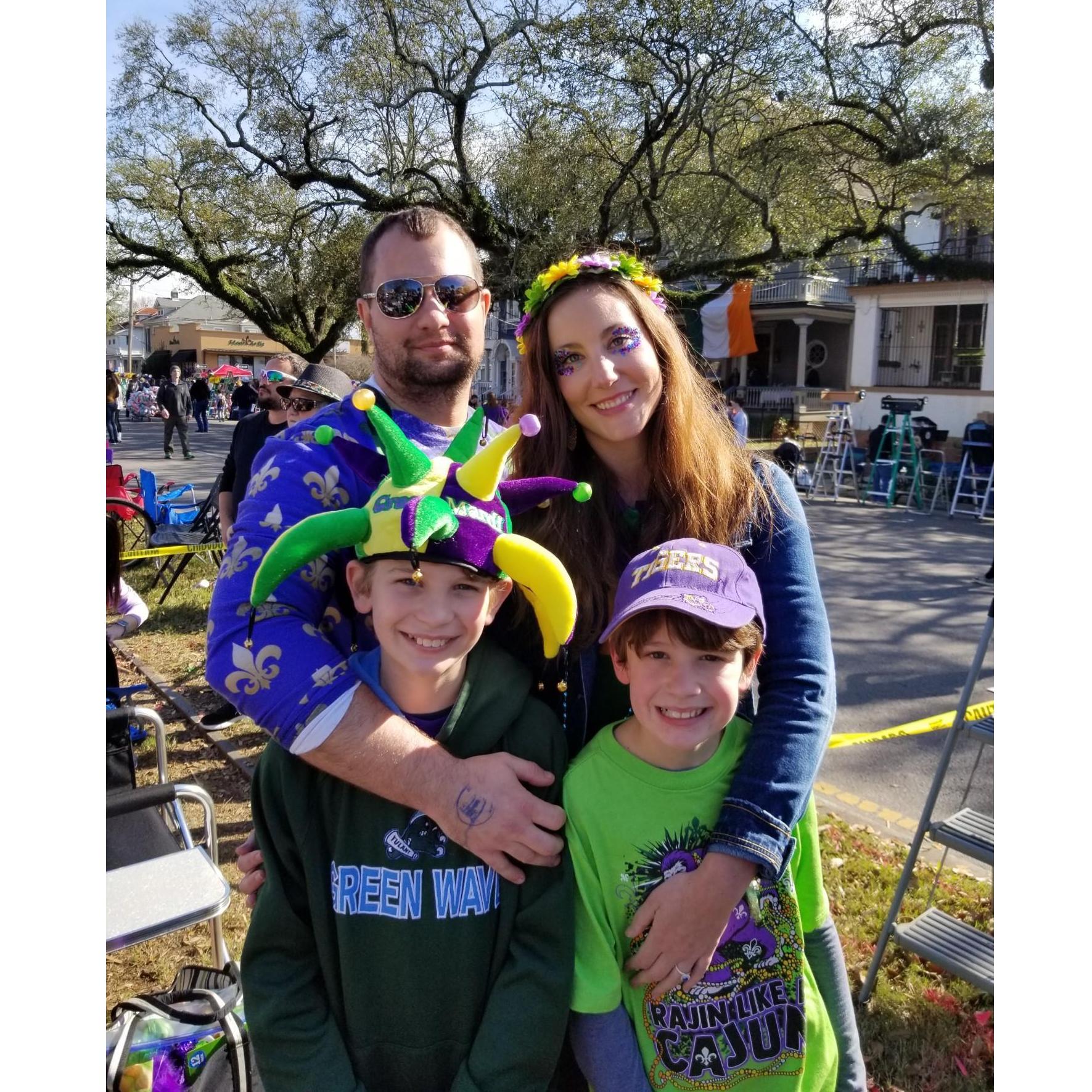 Mardi Gras 2020! Parading our crazy through the streets of New Orleans!
Adam, Holly, Jacob & Jadon