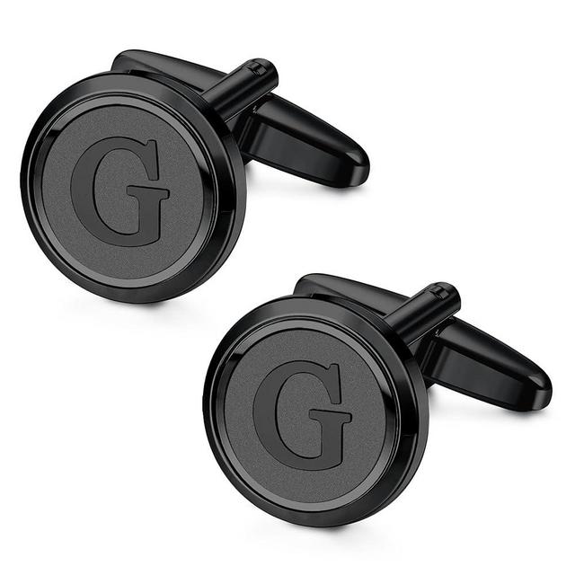LOYALLOOK Initial Gold Cufflinks for Men Gold Cuff Links Personalized Copper CuffLinks Letter Cufflinks Gift for Groom Husband Father