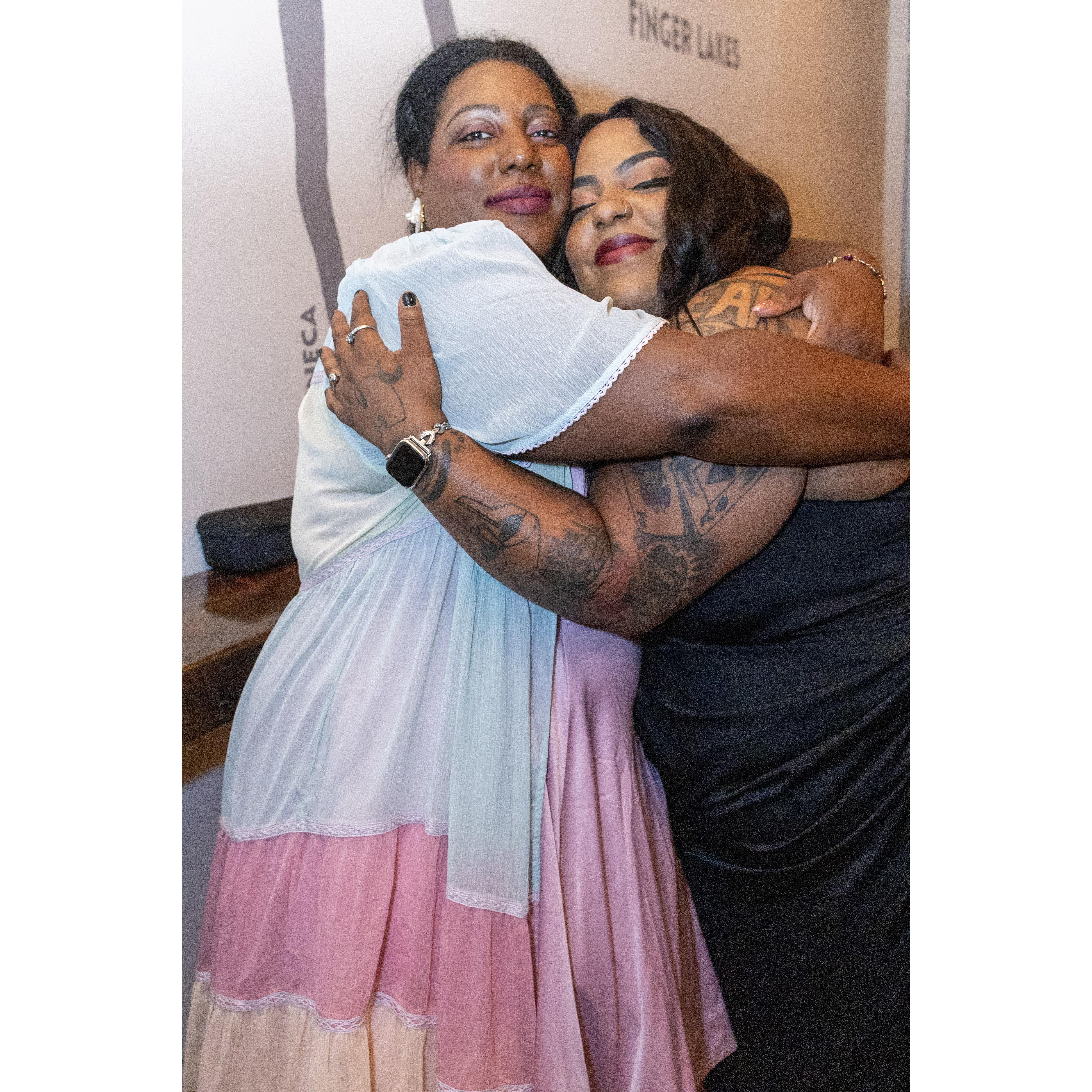 The Bride embracing Maid of Honor Neisha