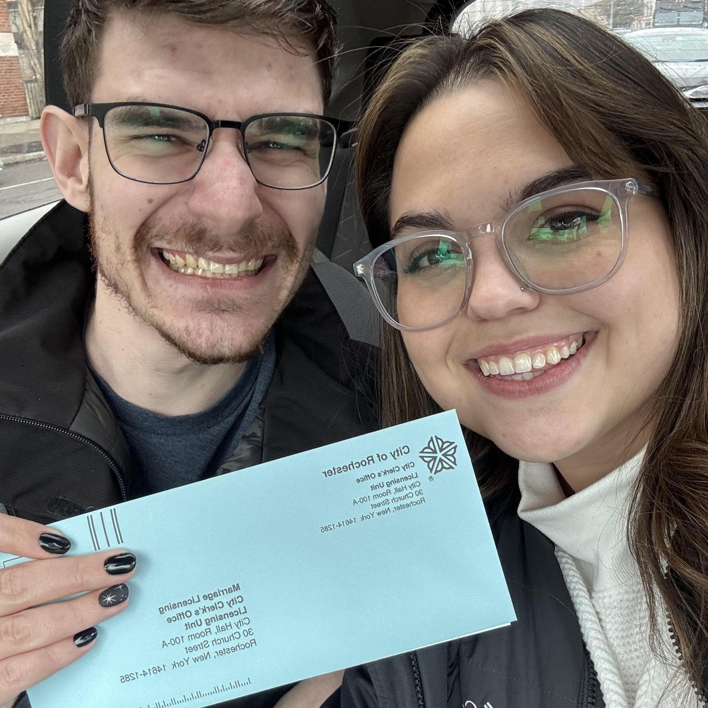 getting our marriage license!