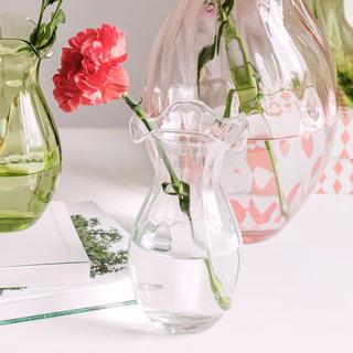 Hibiscus Glass Vertical Fluted Small Vase