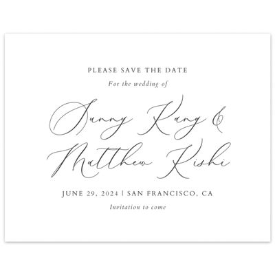 White Wedding Digital Save the Date - Niligan Landscape