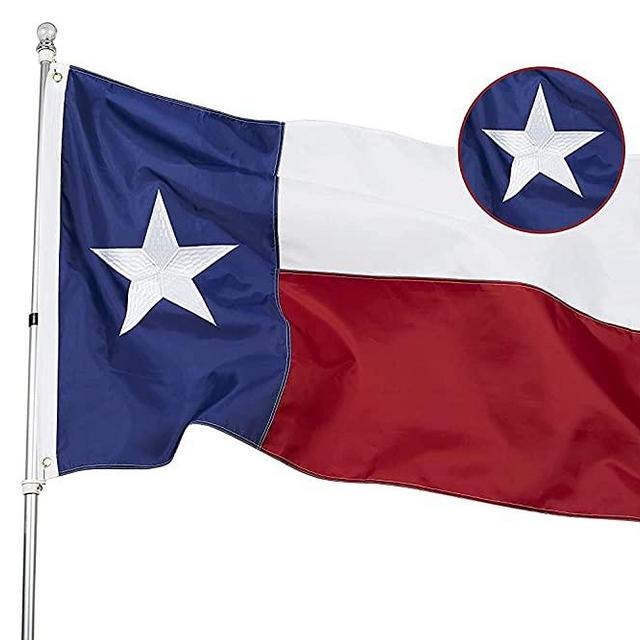 State of Texas 3x5 Feet Flag - Embroidered Sewn Heavyweight 210D Oxford Nylon Flag Vivid Color - Brass Grommets and 4 Stitch Hemming USA Flag