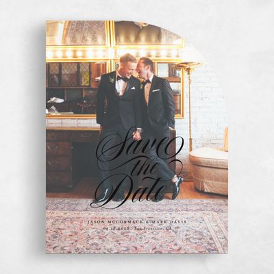 Black Half arch Wedding Save the Date - Marquis Photo
