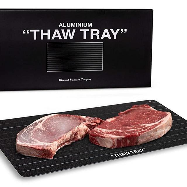 Extra Large Aluminium Thaw & Defrost Tray | All Frozen Meat & Vegetables | Natural & Eco-Friendly | Fast Heating/Defrosting Process | No Electricity | No Chemicals | No Hot Water | No Microwave