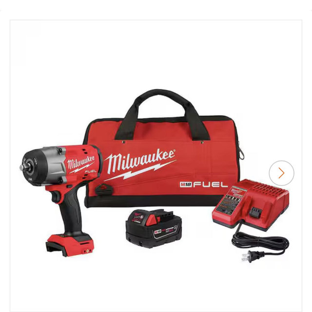 Milwaukee M18 FUEL 18V Lithium-Ion Brushless Cordless 1/2 in. Impact Wrench w/Friction Ring Kit w/One 5.0 Ah Battery and Bag 2967-21B
