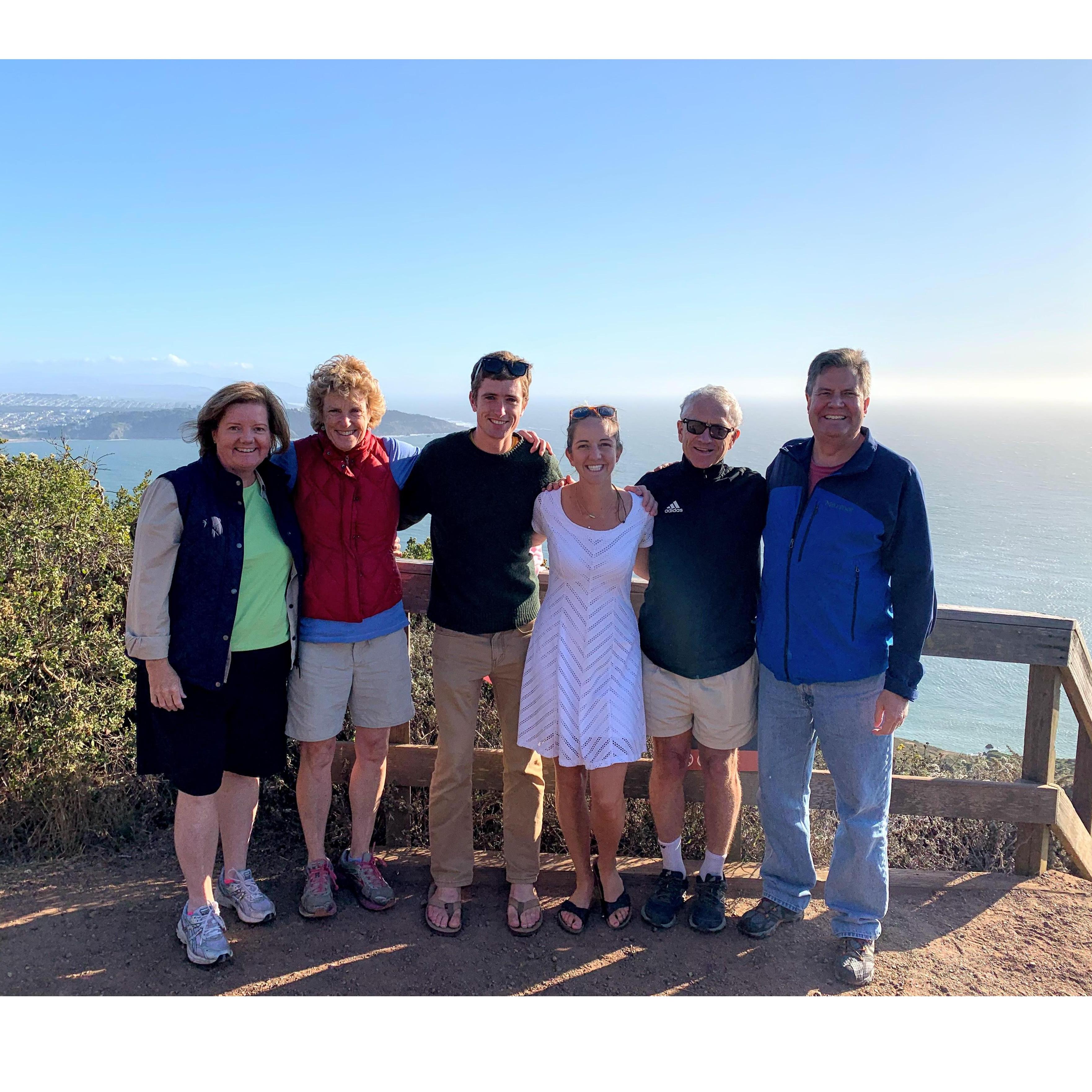 Celebrating our engagement in Sausalito / the Marin Headlands with our parents!