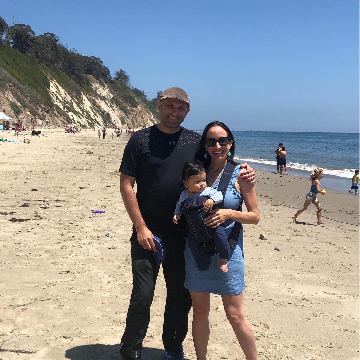 Beach in Santa Barbara... Alex looking very relaxed in his NY clothes.