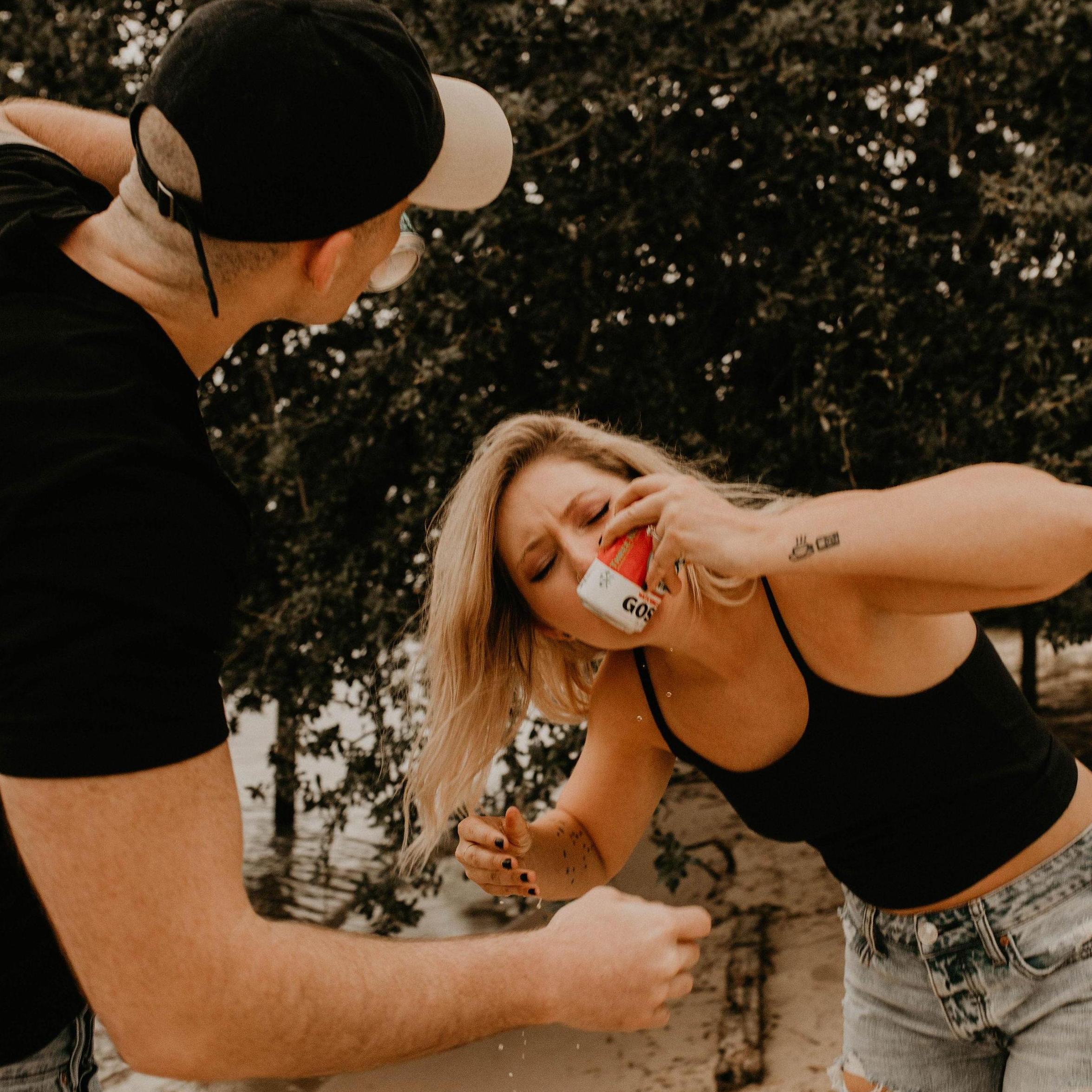 & we started the tradition of shotgunning at the end of our photos
