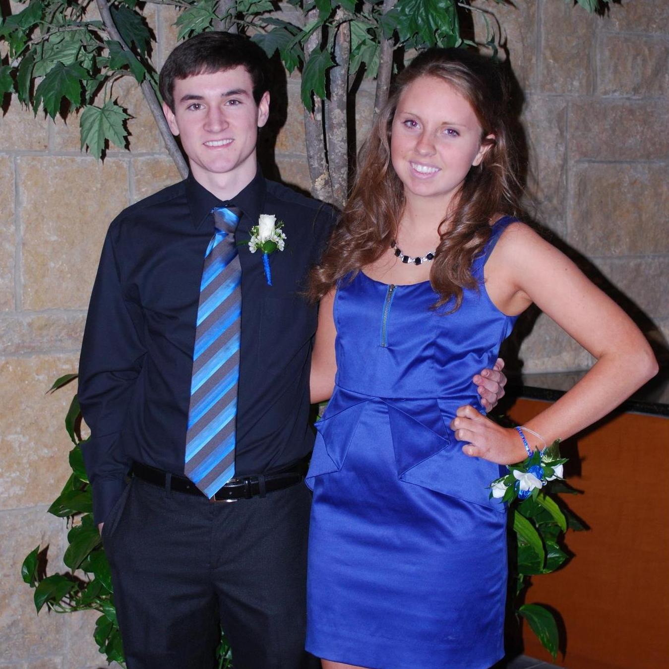 Junior year winter formal. Pierce loves to remind Leigha how bad her spray tan was that day :)