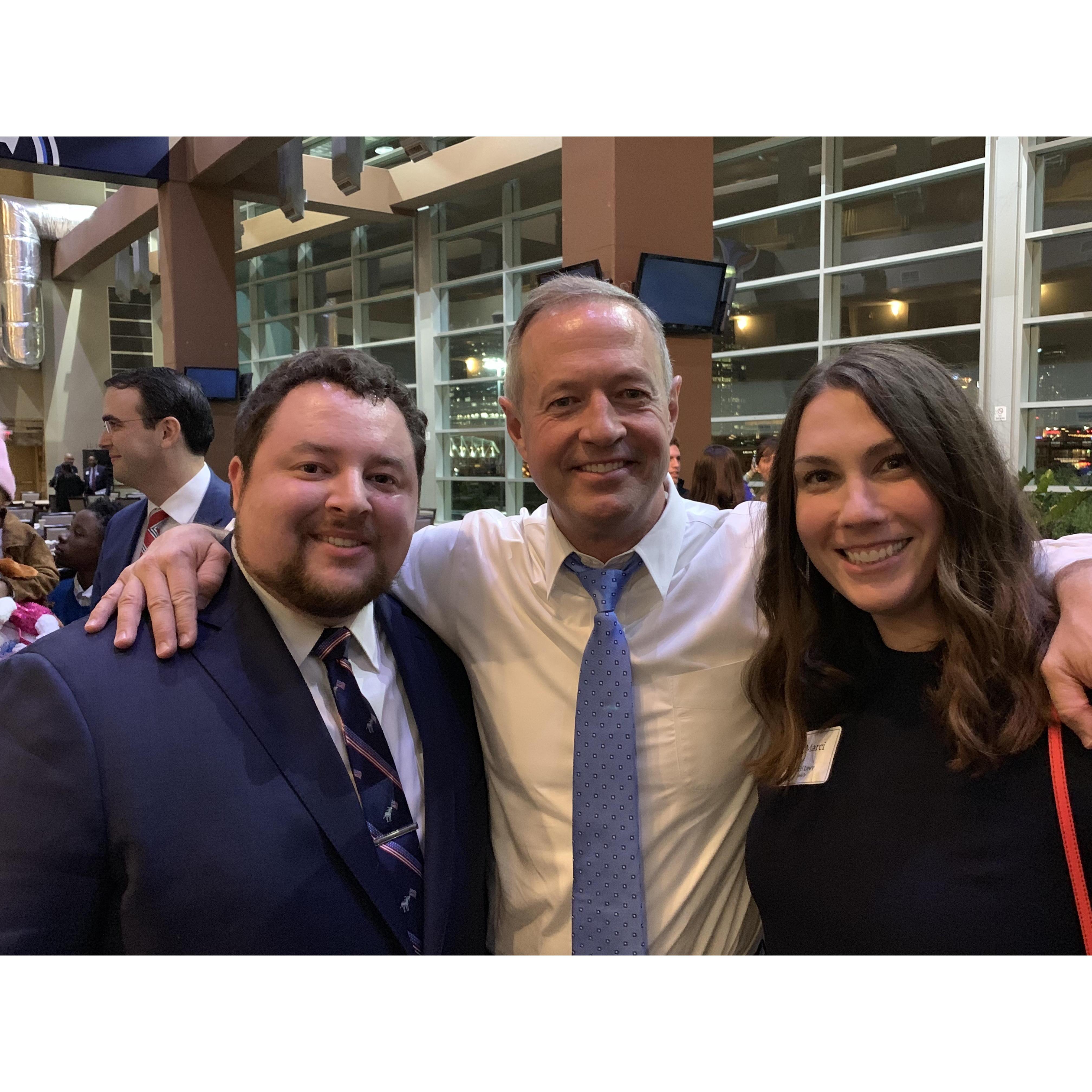 Jacob was able to introduce Marci to his old boss Martin O'Malley when he was the keynote speaker at the TNDP dinner