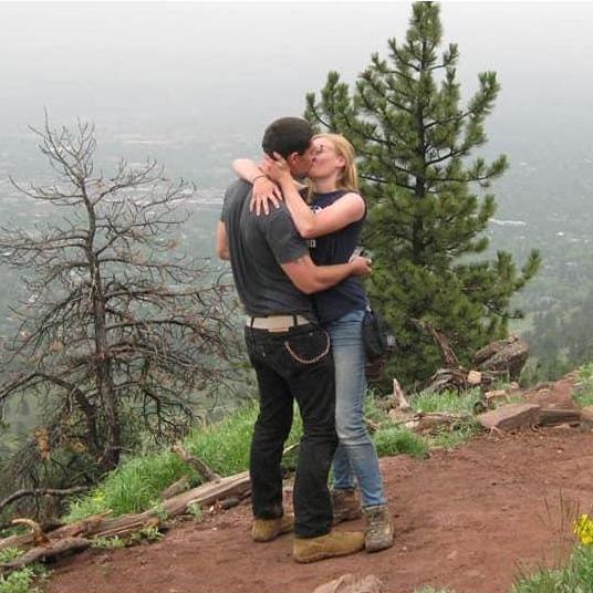 Alex proposes on Mount Sanitas, where he first said "I love you" to Theresa.
