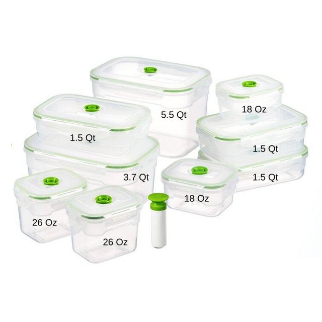 Vacuum Seal 9 Container Food Storage Set
