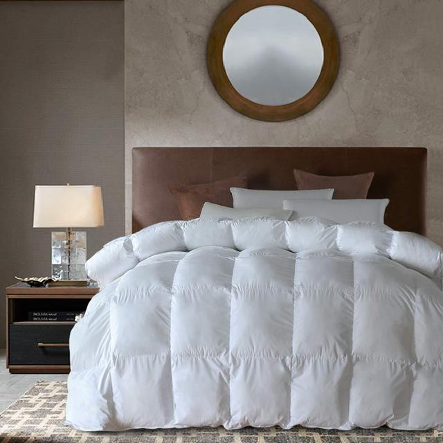 Goose Down Alternative Comforter King Size All Season Duvet Insert, Ultra Soft Double Brushed Microfiber Quilt Cover, Baffled Box Stitched with Corner Tabs, White Color