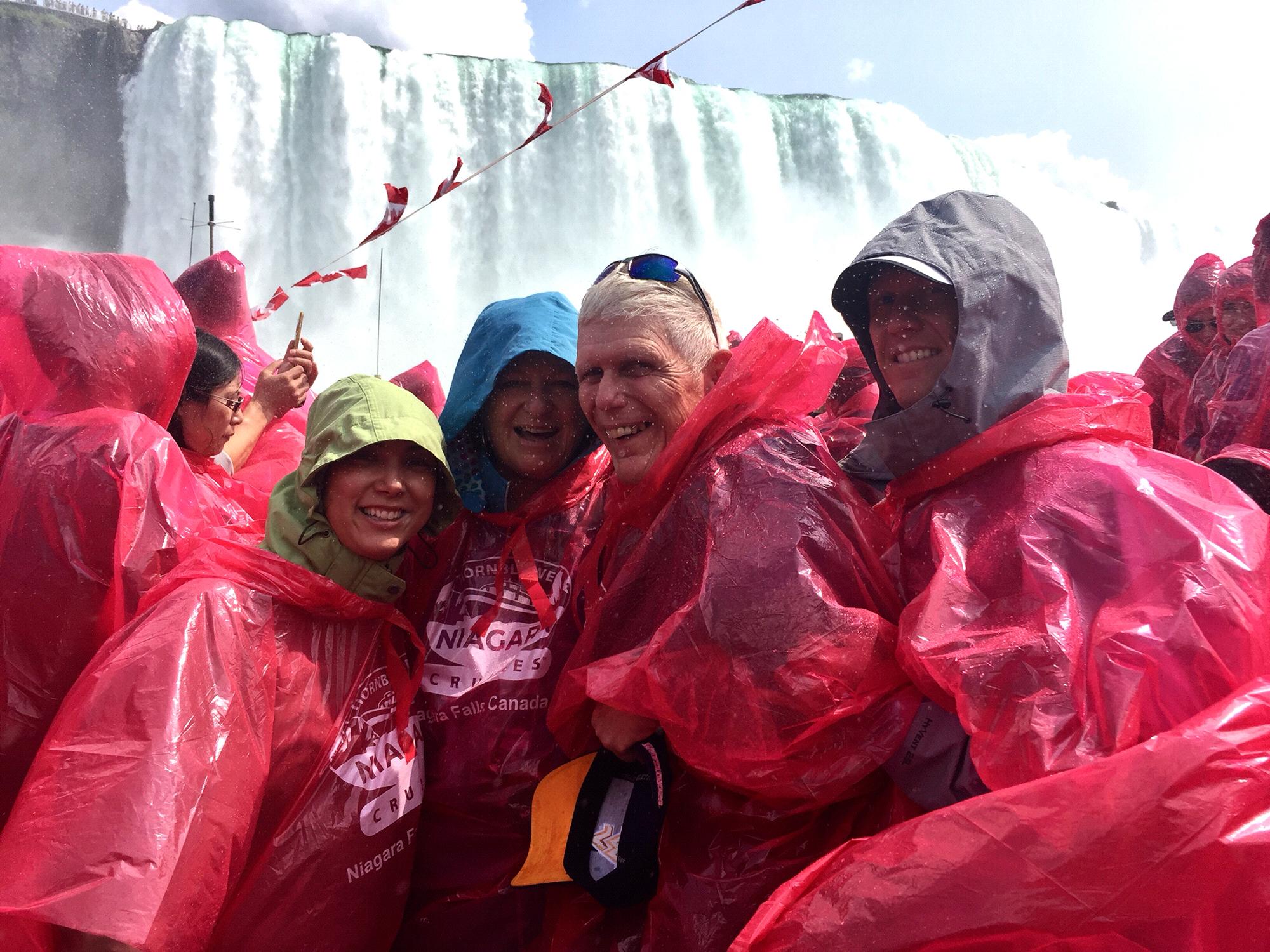 Taking in the beauty of Niagara Falls up close with Doug's parents.