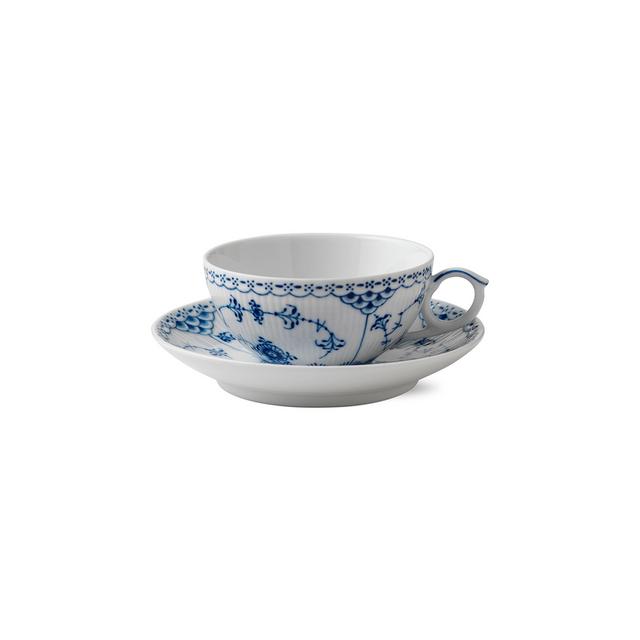 Blue Fluted Half Lace Cup and Saucer 20 cl