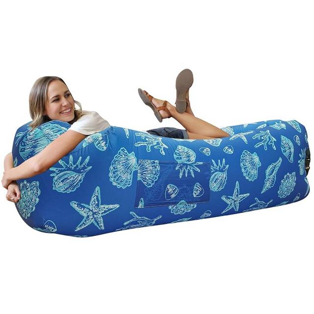 WEKAPO Inflatable Lounger Air Sofa Chair–Camping & Beach Accessories–Portable Water Proof Couch for Hiking, Picnics, Outdoor, Music Festivals & Backyard–Lightweight and Easy to Set Up Air Hammock