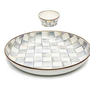 MacKenzie-Childs | Sterling Check Chip & Dip Set