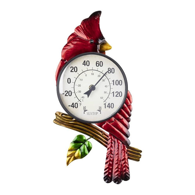 MUMTOP Outdoor Thermometer, Cardinal Large Number Wall Mounted Outside Thermometer for Patio, Yard, Garden