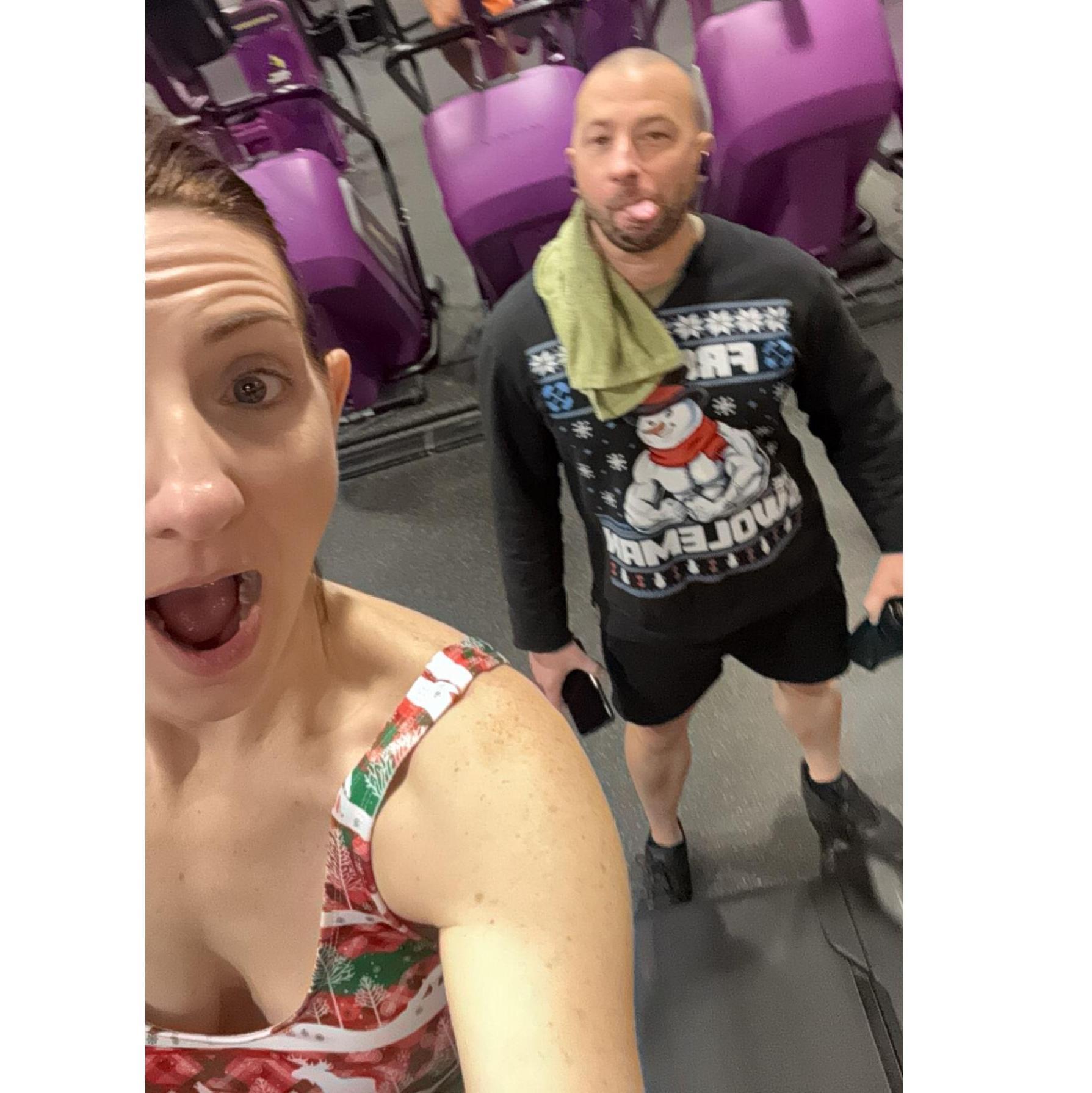 Christmas swag at the gym, December 2024.