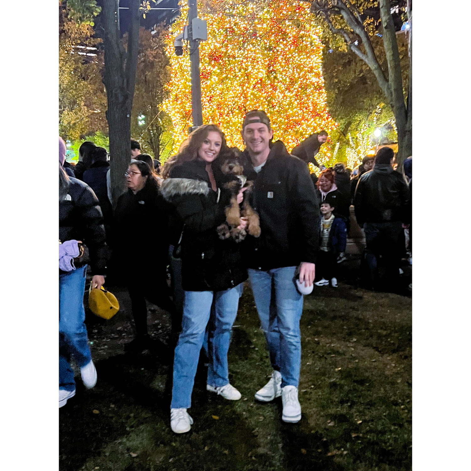 Phoebe joined the Christmas Tree Lighting tradition (which they found out is actually not allowed, whoops!)