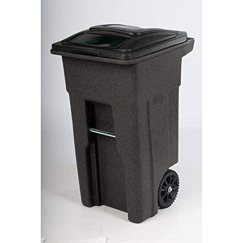 Toter 32 Gal. Brownstone Trash Can with Wheels and Lid
