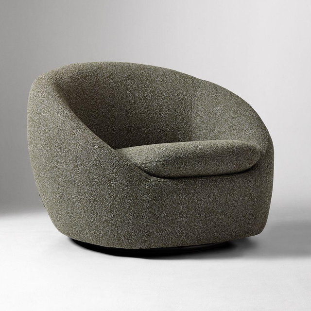 Cozy Swivel Chair, Performance Cozy Boucle, Dark Olive, CS