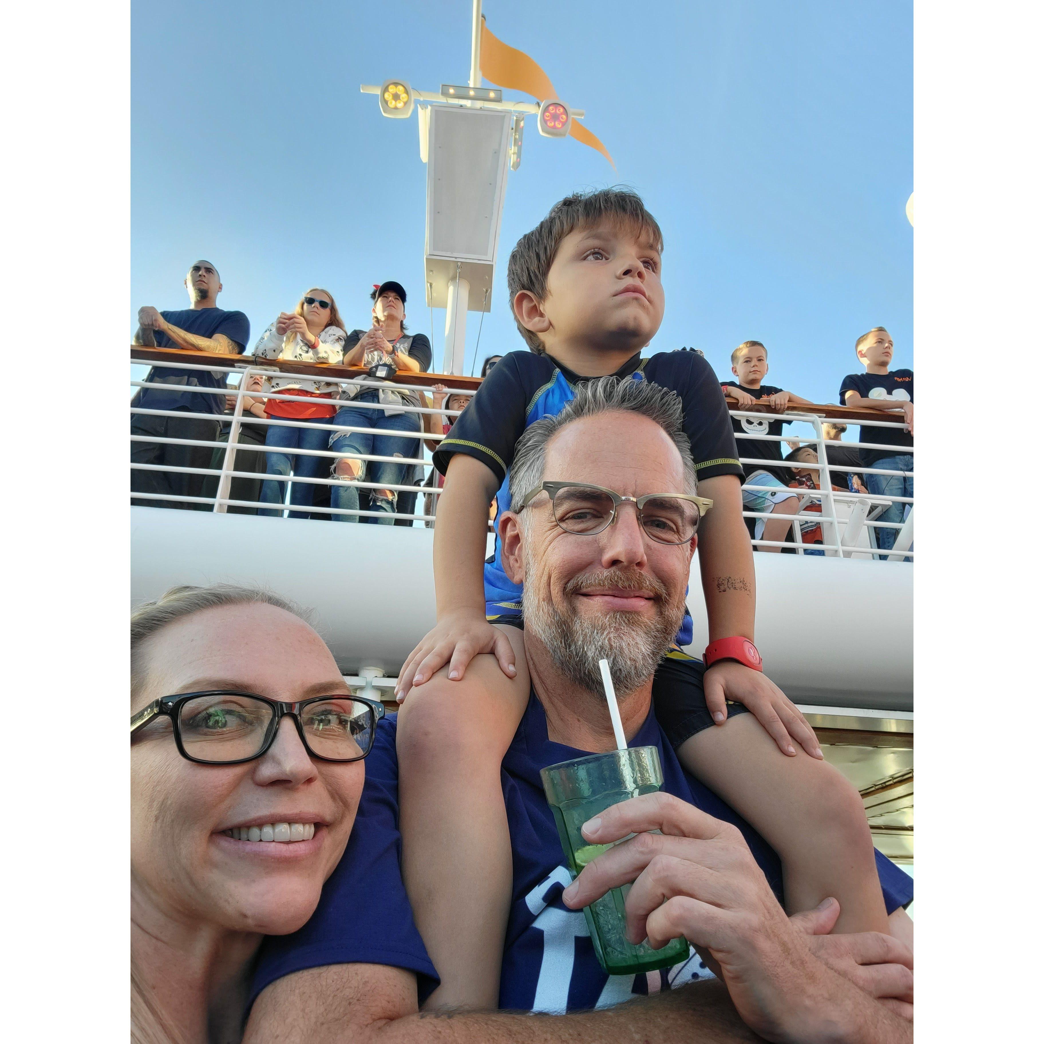 London loved being the tallest kid on Disney Wonder