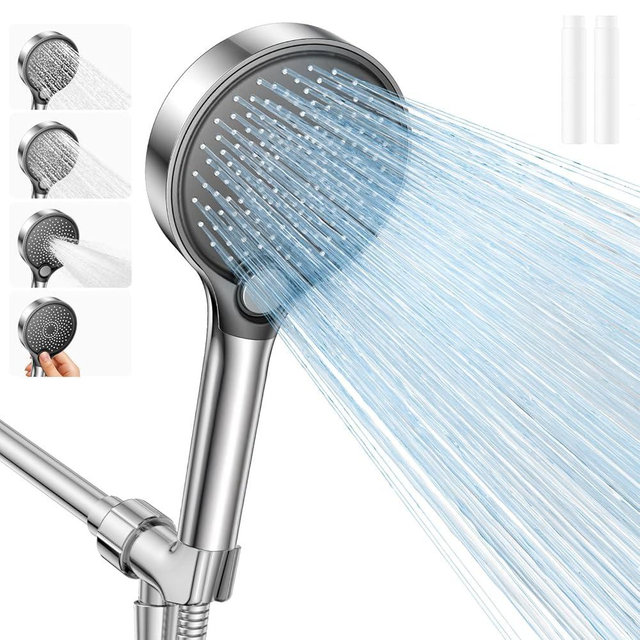 Jomst Filtered Shower Head with Handheld, High Pressure Showerhead Filter for Hard Water - 3 Spray Modes, Adjustable Angle Shower Head Water Softener, Removable Filtering Showerhead with Hose