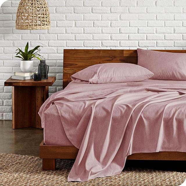 Bare Home King Sheet Set - Luxury 1800 Ultra-Soft Microfiber King Bed Sheets - Double Brushed - Deep Pockets - Easy Fit - 4 Piece Set - Bedding Sheets & Pillowcases (King, Heathered Rosewood)