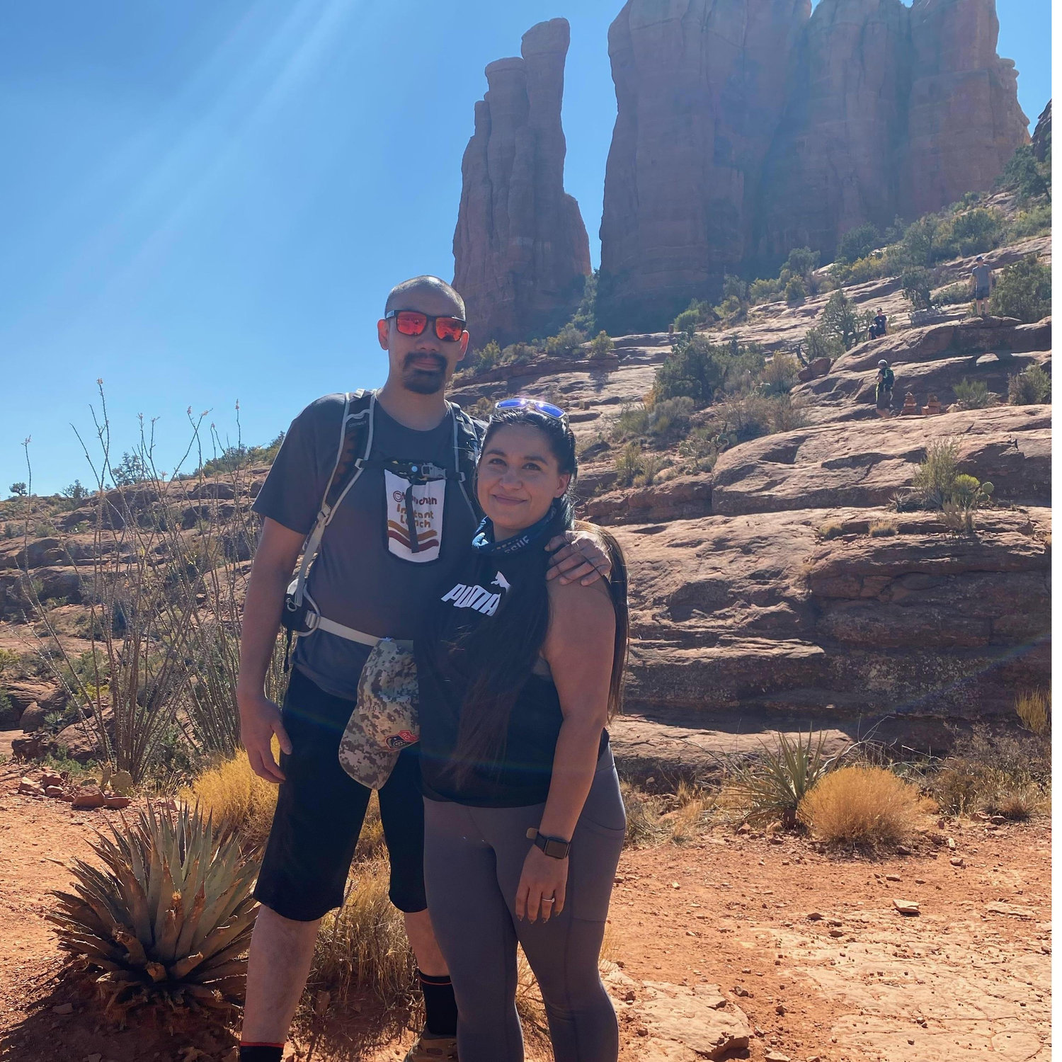 Hiking up Cathedral Rock in Sedona.