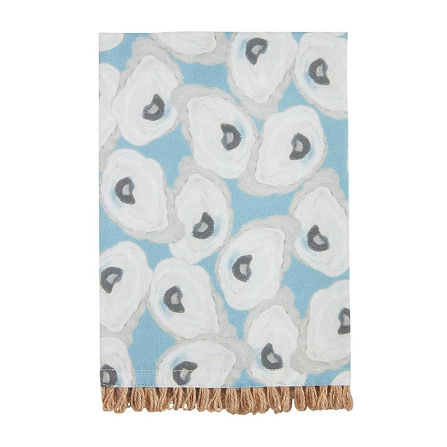 Mud Pie Blue Repeat Oyster Towel; 21" x 14"
