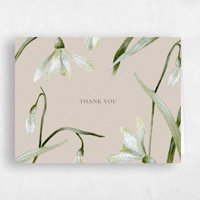 Beige Floral Wedding Thank You - Marlette Bloom