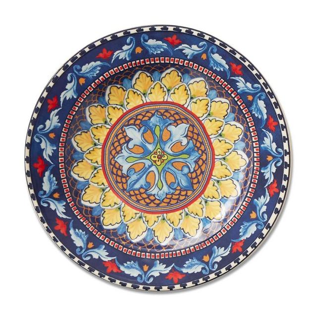 Sicily Salad Plates, Each, Blue Rim