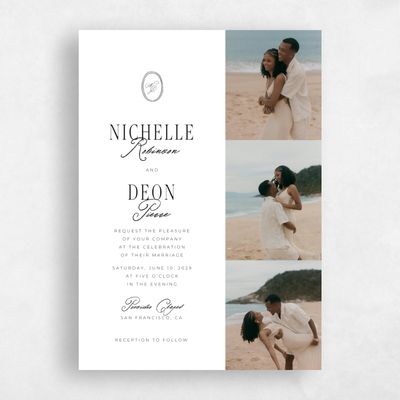 White Wedding Invitation - Reece Multiphoto