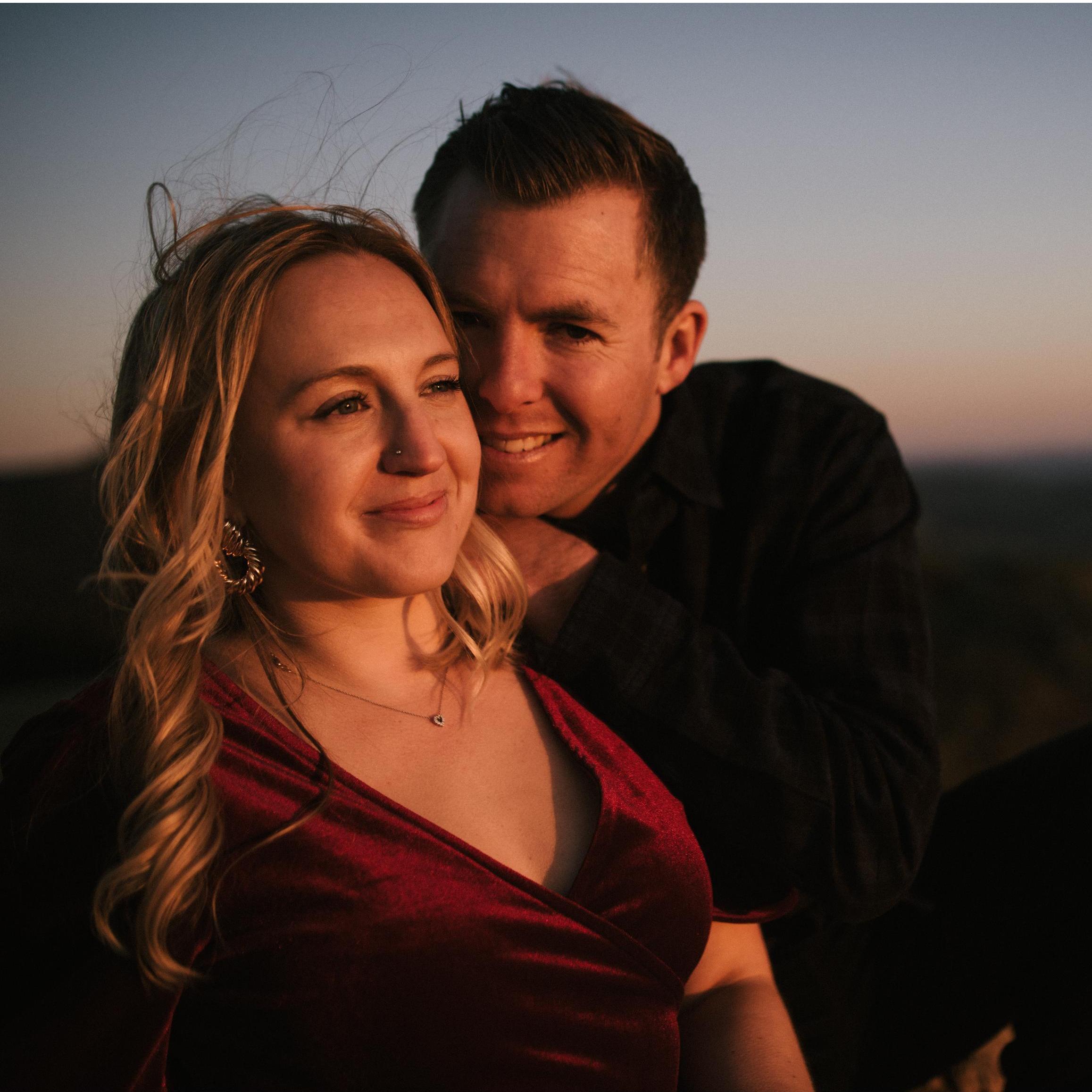 Sunset engagement photo on Cuesta Ridge in SLO