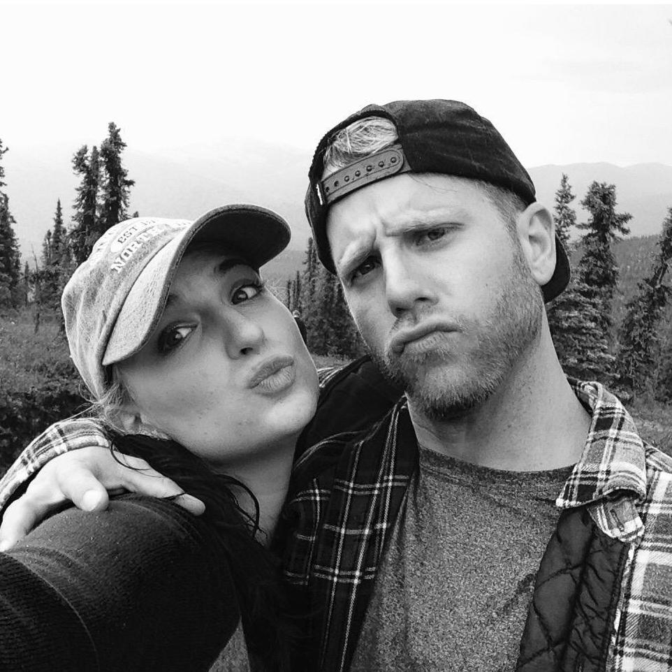 Silliness on top of a mountain in Alaska.