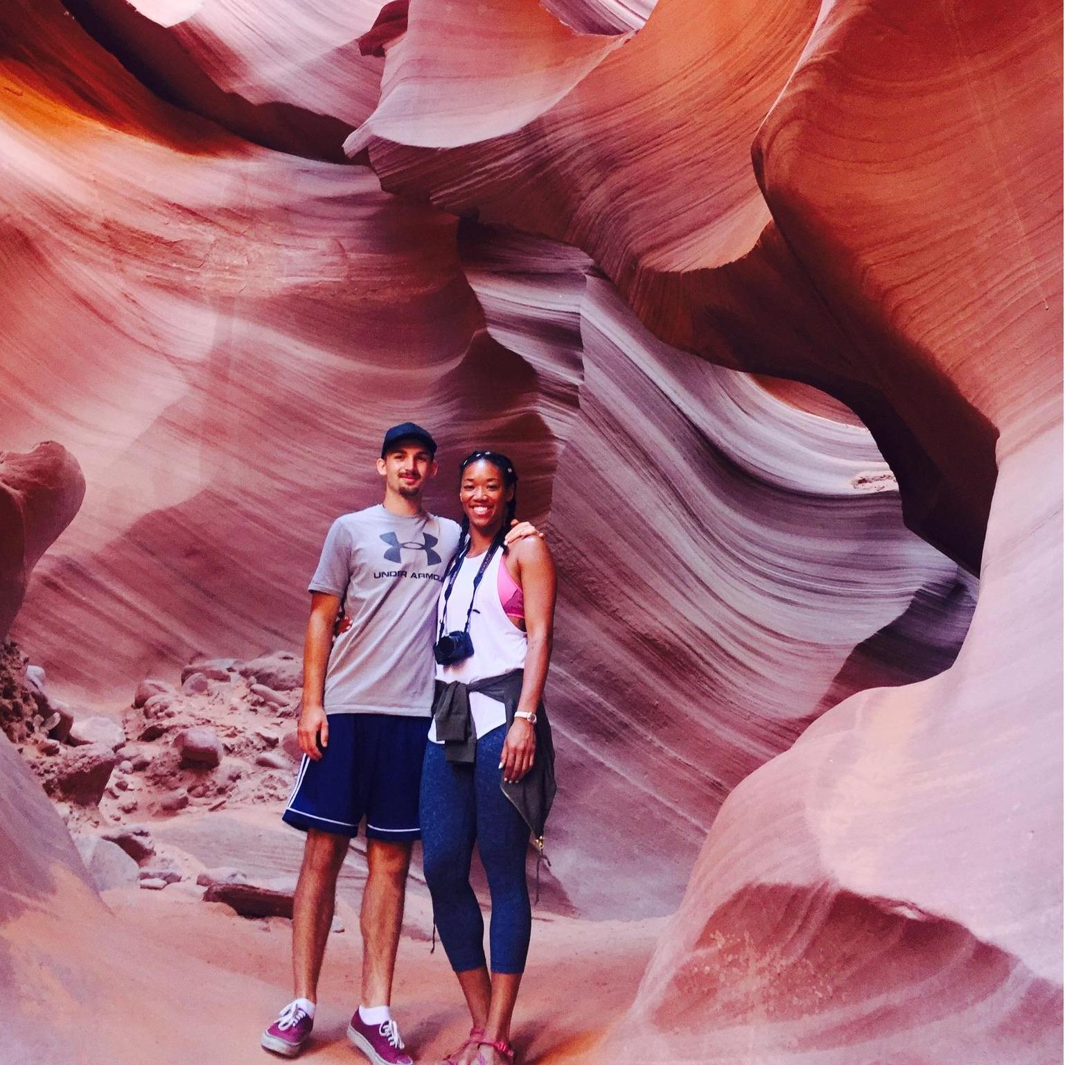 At Antelope Canyon during Chris' first trip to the US.