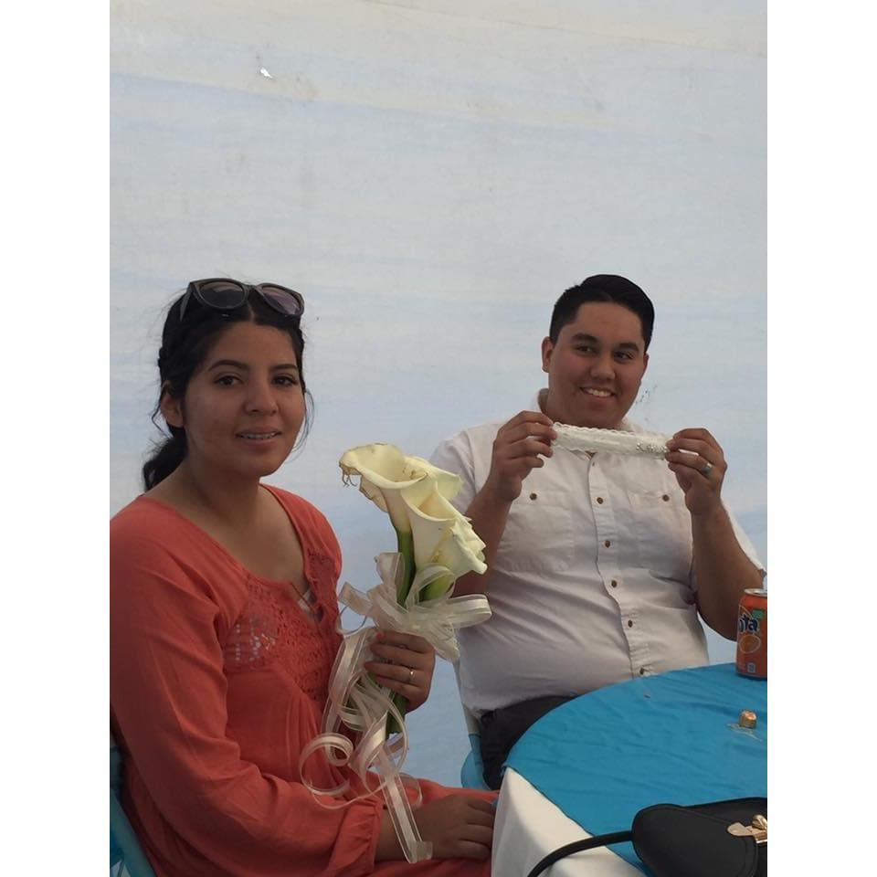 When attending a wedding, we caught the bouquet and garter!