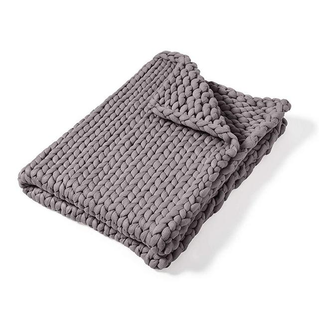 Throw Blanket - Chunky Knit Grey by Donna Sharp - Contemporary Decorative Throw Blanket with Over-Sized Loop Pattern