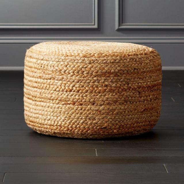 Braided Jute Pouf