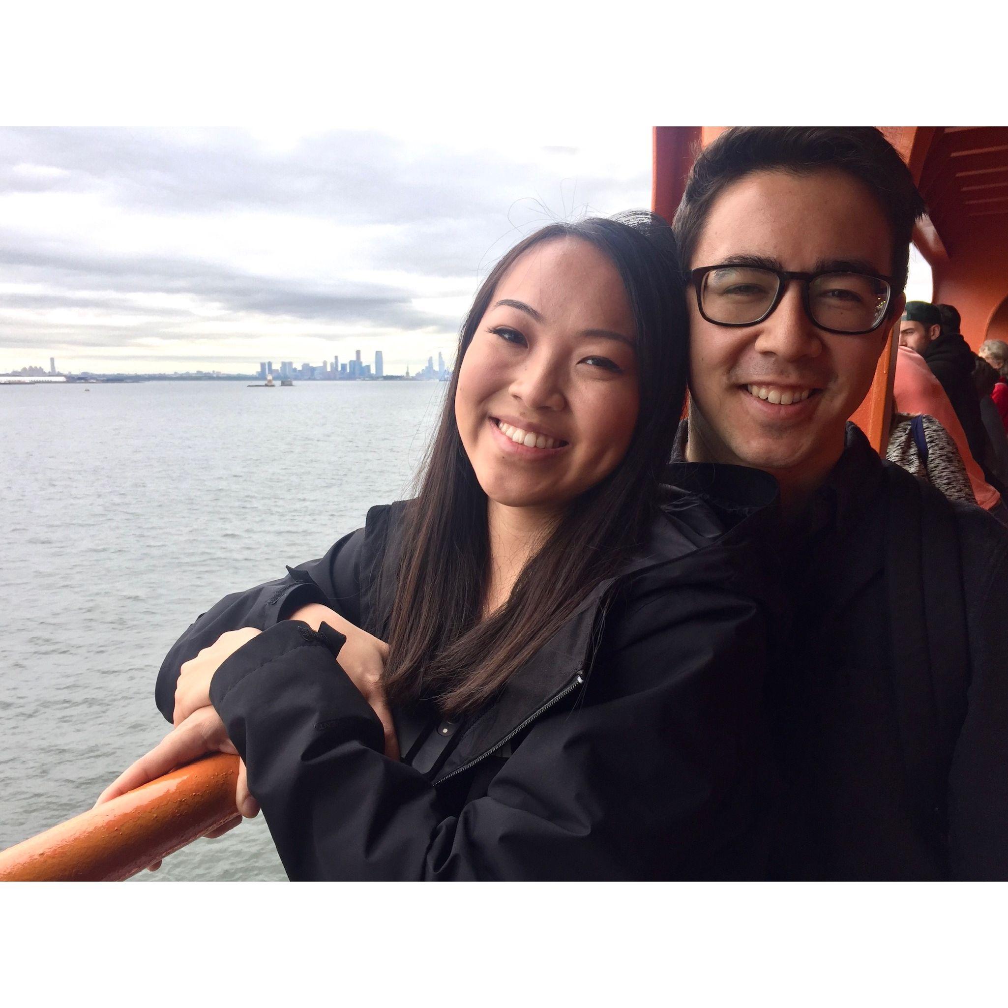 First photo together on the Staten Island Ferry - New York, NY