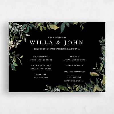 Black Wedding Program - Buxton