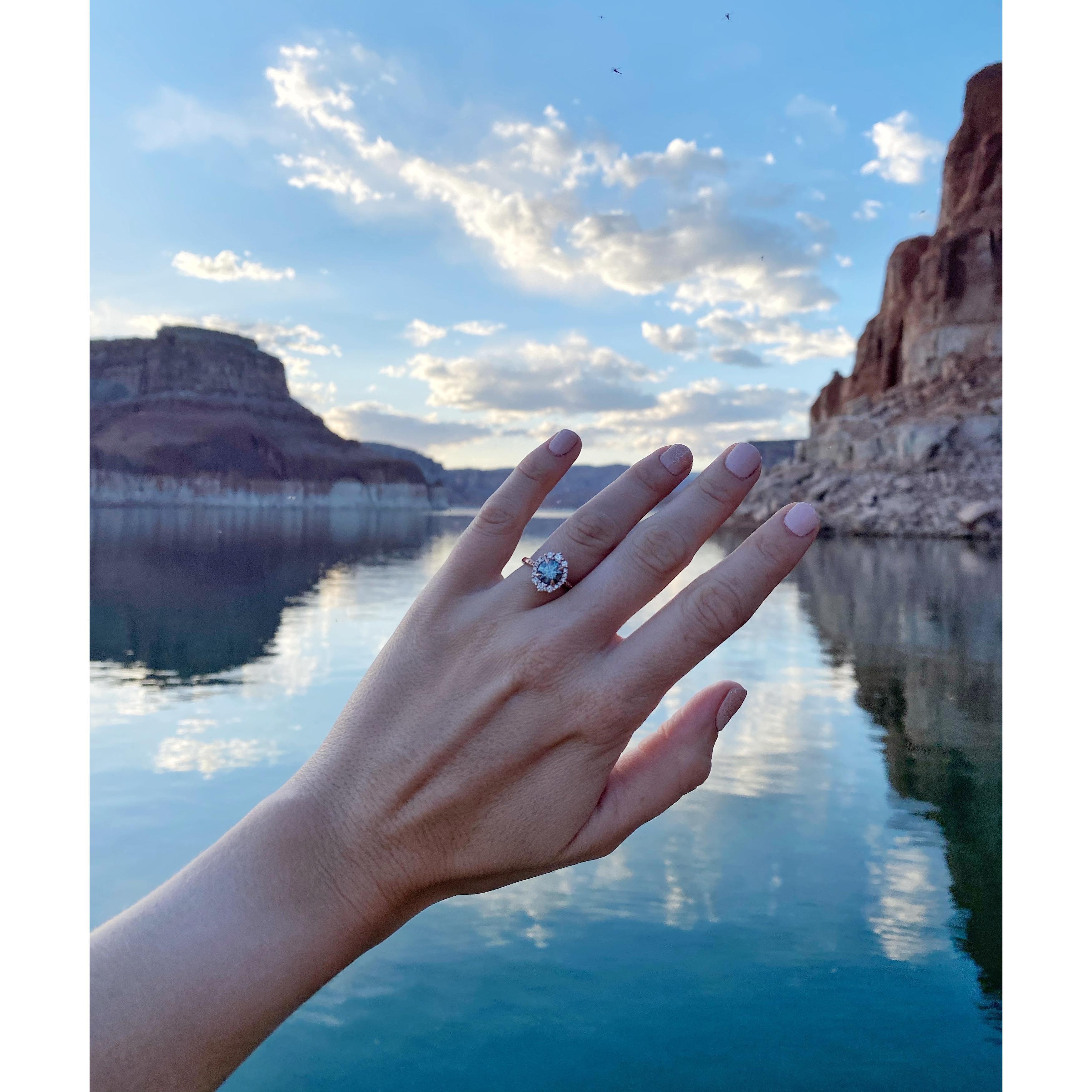 Lake Powell was the perfect place for James to propose, and we can't think of a better place to make it official!